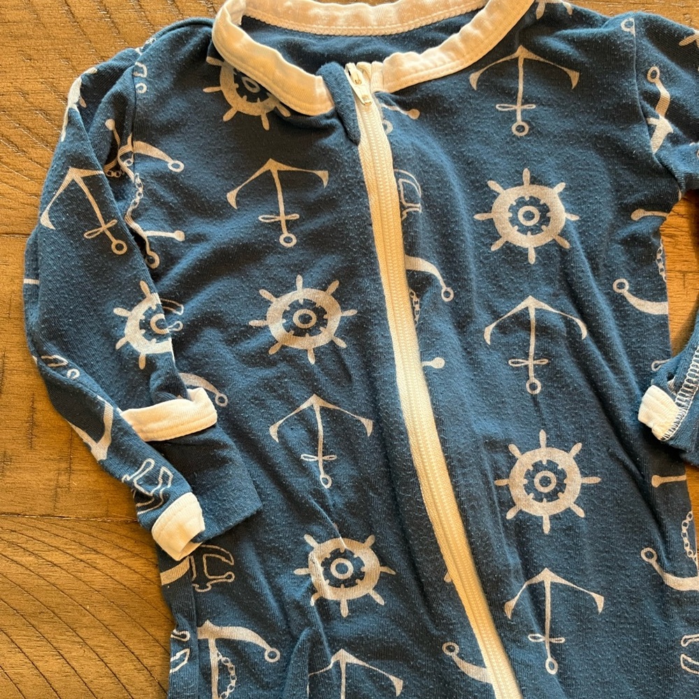 Kickee Pants Nautical Blue Kids One Piece - Picture 2 of 3